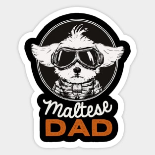 Maltese Dad Vintage Dog Owner Retro Dog Father Sticker